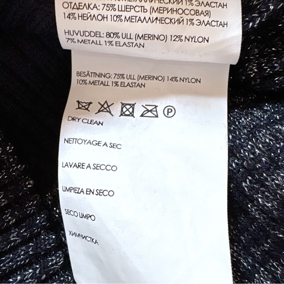 Club Monaco Merino Wool Striped Knit Sweater Dress Size M Pink Black White - Picture 11 of 13